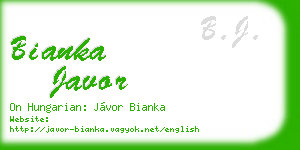 bianka javor business card