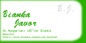 bianka javor business card